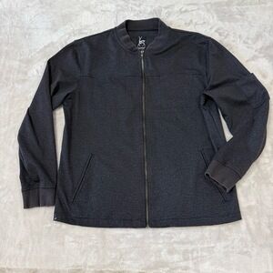 Kane Unke Jacket Mens XL Black Bomber Full Zip Ribbed Trim Casual
